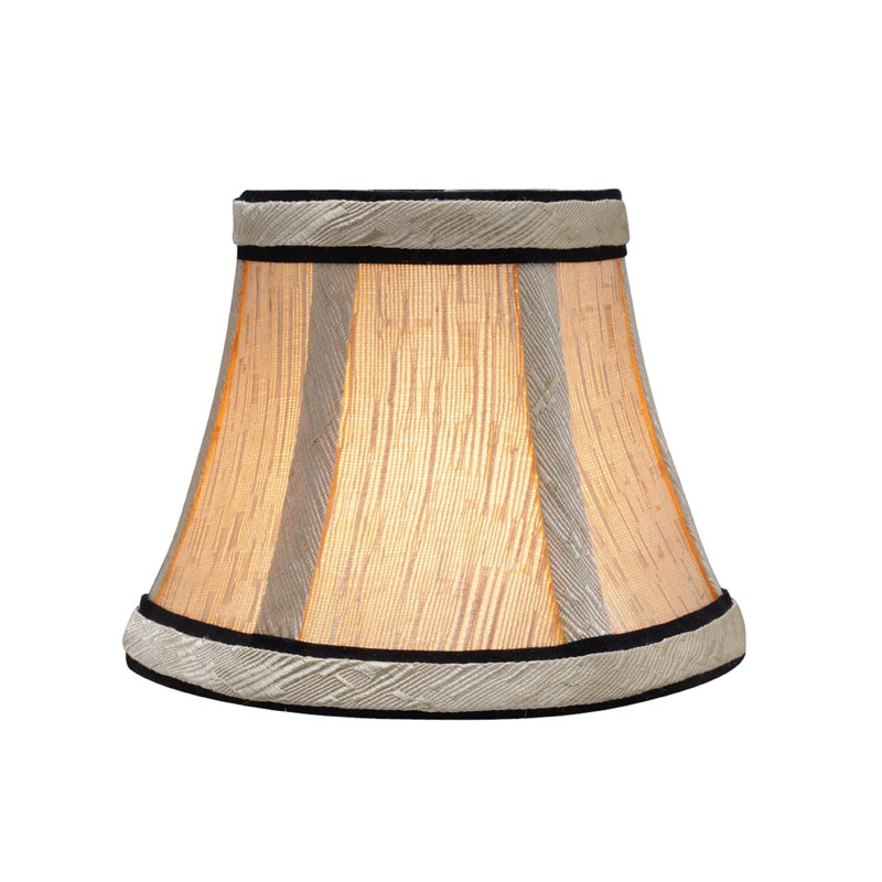 Light Gold Jacquard Fabric Bell Clip-On Chandelier Shades, Set of 5