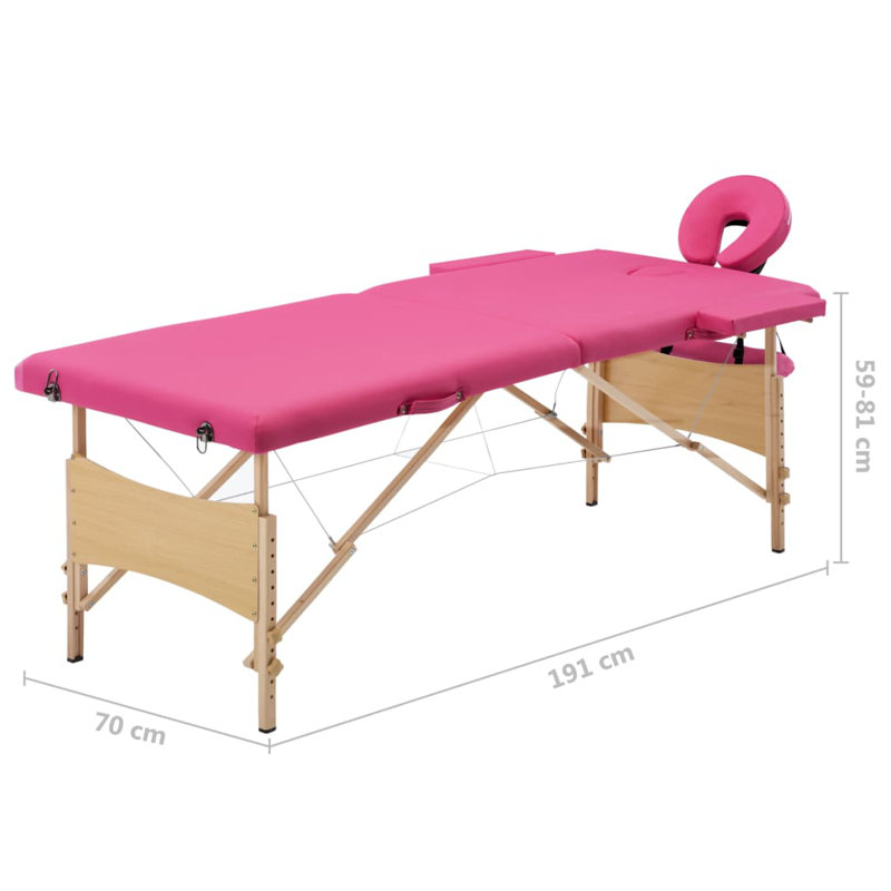 75.2'' Rectangular Adjustable Folding Table, Pink