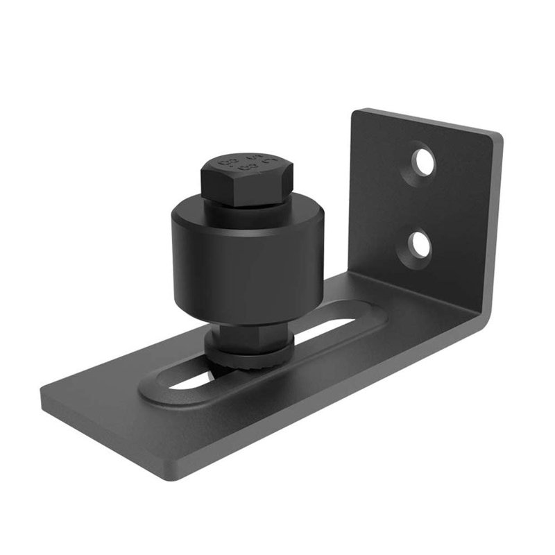 Guide de plancher de porte de grange robuste réglable en acier noir 3,66 pouces