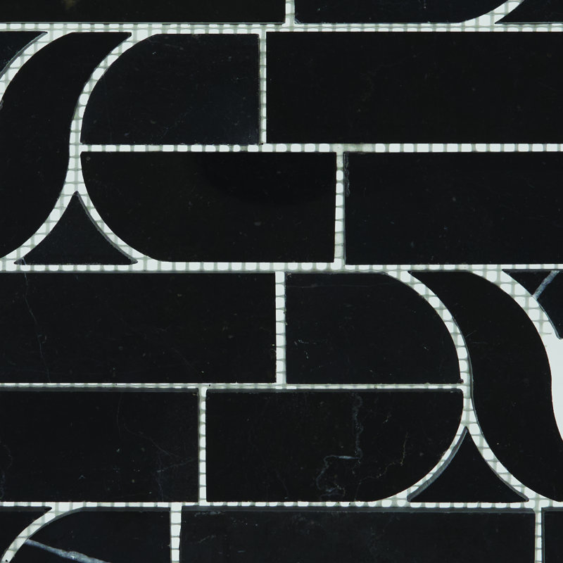 PIETRA DIVINA Natural Stone Mosaic Wall Tile, Black
