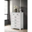 Commode 5 tiroirs, commode blanche, armoire de rangement