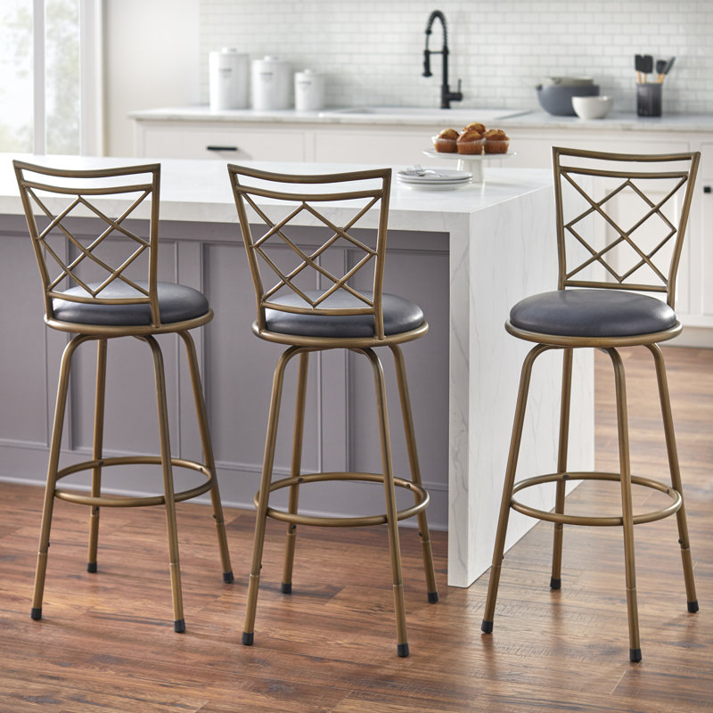 Tabouret Lamoille, Or, Noir clair