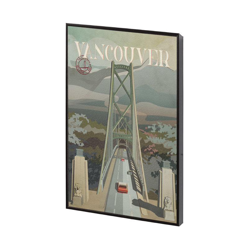 «Vancouver Go» par Simone, reproduction d'art encadrée sous verre, H 15,5 po x l 10,5 po x P 1,5 po, Cadre flottant noir
