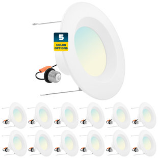 Ensemble d'éclairage encastré 6 "à DEL sélectionnable CCT Remodel IC (Ensemble de 12)
