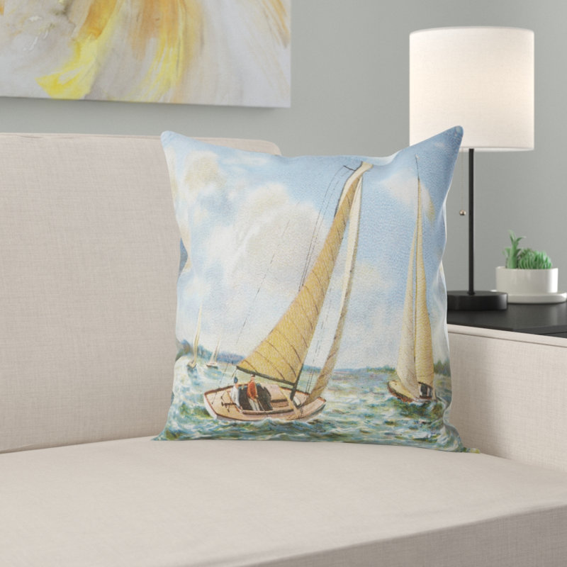 Peinture vintage boats oreiller à voile Seascape