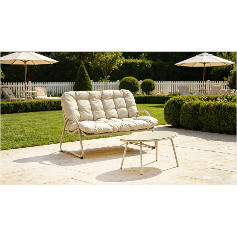 Premium Outdoor PE Rattan Double Chair with Metal Frame for Your Patio