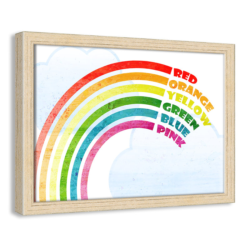 Art sur toile, couleurs, Cadre en chêne, 14" H x 10" W x 1.18" D