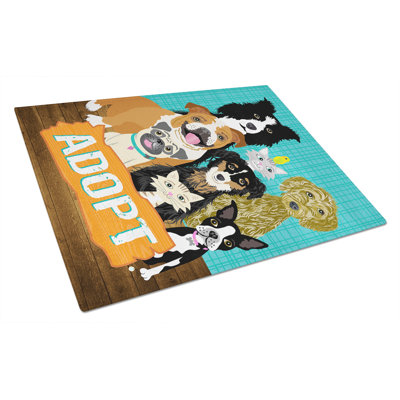 Caroline's Treasures Tempered Glass Adopt Pets Adoption Cutting Board
