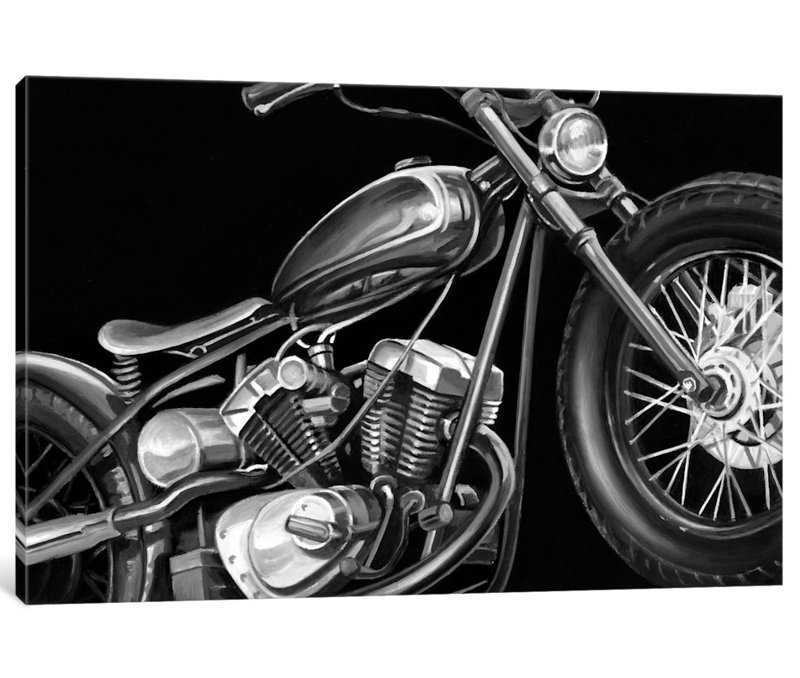 « rétro motocyclette i », impression sur toile, H 8 po x l 12 po x P 0,75 po