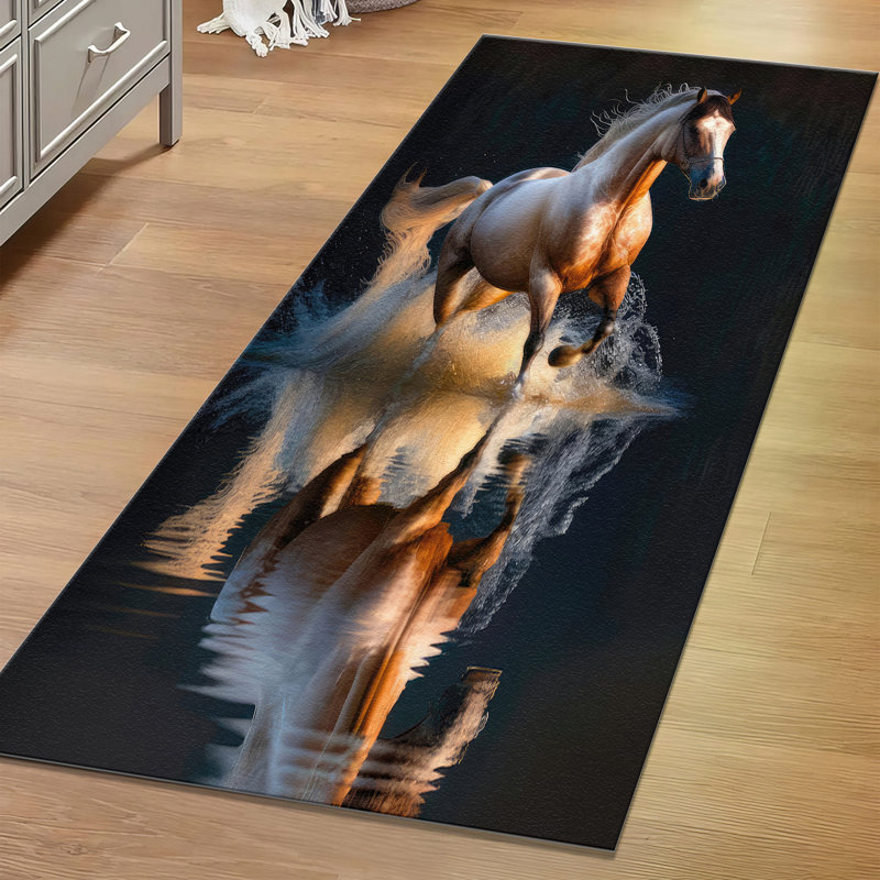 Soft Type Printed Rug with Intricate Floral Design in Vibrant Hues for Any Room's Decorative Enhancement
