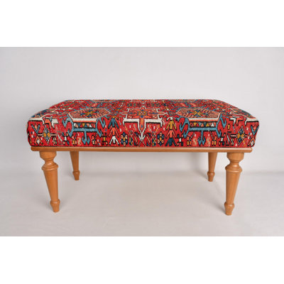 Geometric Pattern Bench, Desk Bench, Ottoman Bench, Upholstered Bench, Turkish Rug Bench, Kilim Bench, Home Decor Bench, Handmade Bench