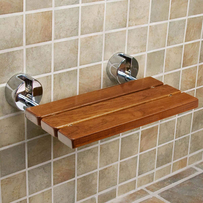 Banc de douche mural en bois de teck 20 po