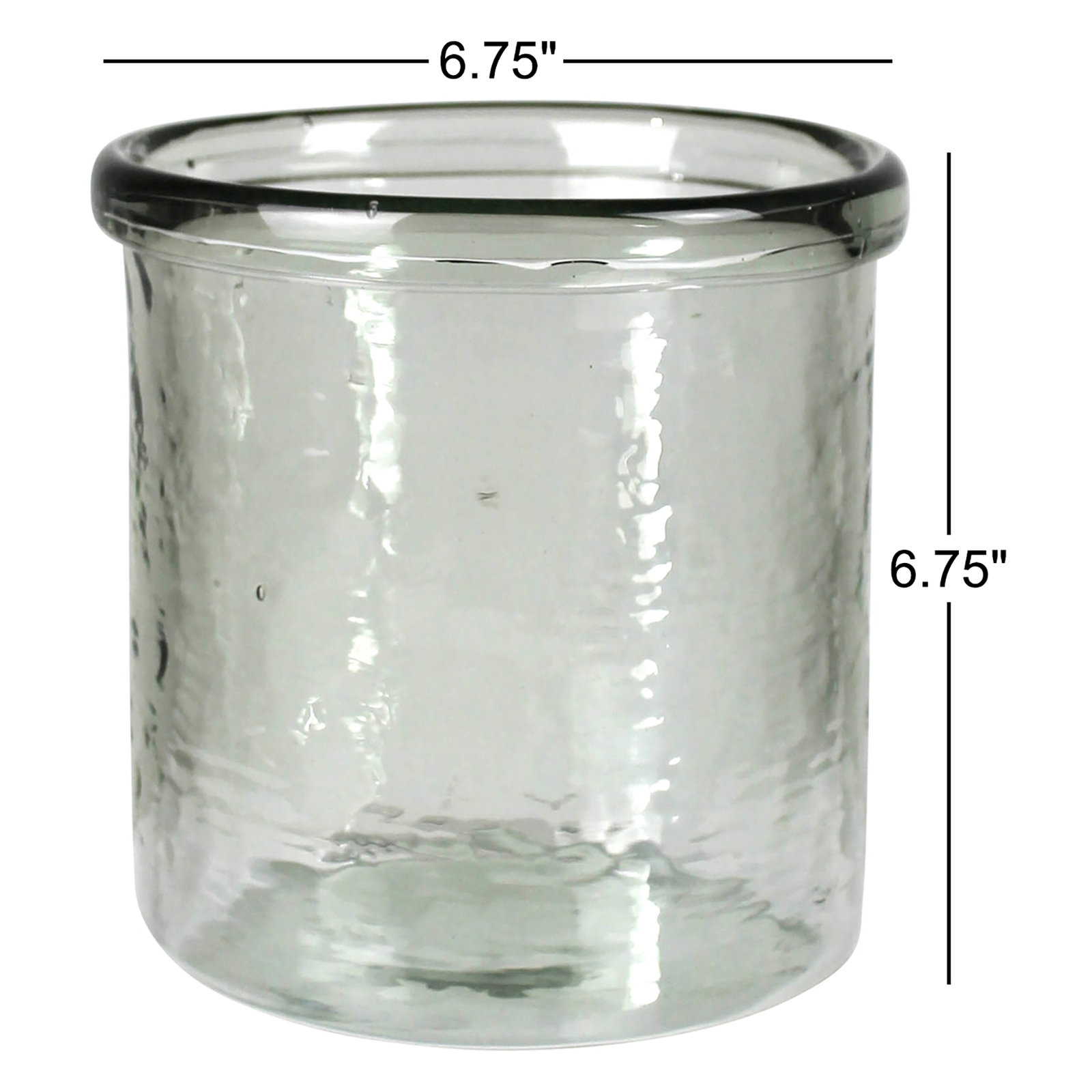 Yager Glass Pillar Holder, 6.75" H x 6.75" W x 6.75" D