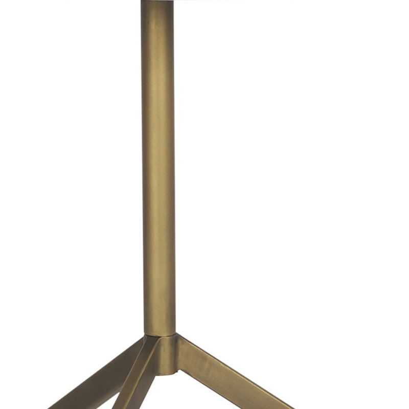 Table de bout ovale blanche et dorée 20 po, Doré
