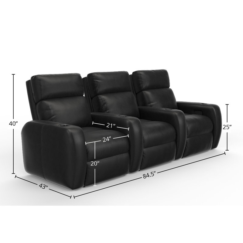 Leather Recliner, Maxima Black