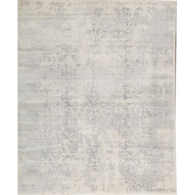 Hand-Knotted High-Quality Silver and Gray Area Rug