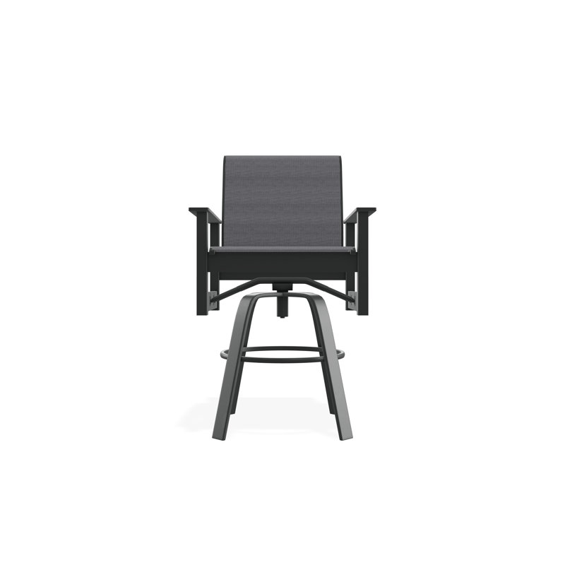 Fauteuil pivotant à hauteur de barre en polymère de qualité marine Leeward Sling, Graphite, Étain Augustine