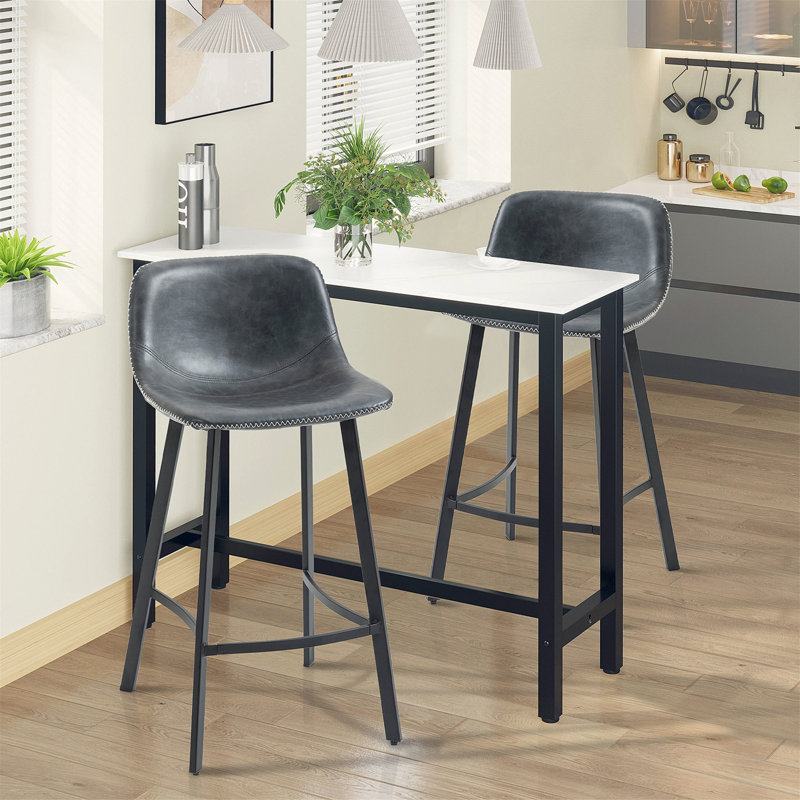 Ensemble élégant de tabourets de bar à hauteur de comptoir industrielle pour les espaces polyvalents