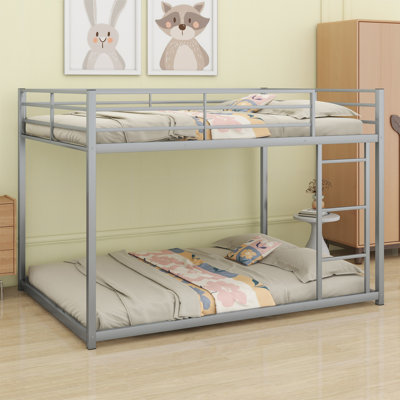 Metal Low Bunk Bed With Ladder