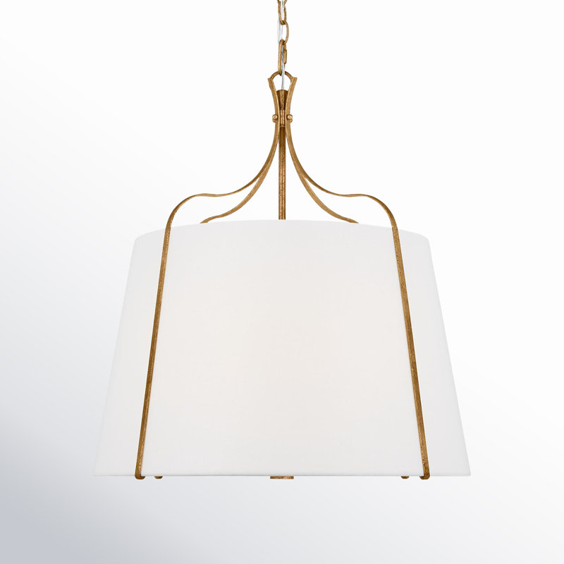 1 - Light Bell Pendant, Antique Gild, 27" H x 24.25" W x 24.25" D