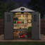 Abri de jardin résistant aux intempéries de 2,4 x 2,4 m (8 x 8 pi), structure en bois et plastique à double paroi de 16 mm avec cadre en acier galvanisé, porte verrouillable et ventilation. Parfait pour le jardin.-114775576