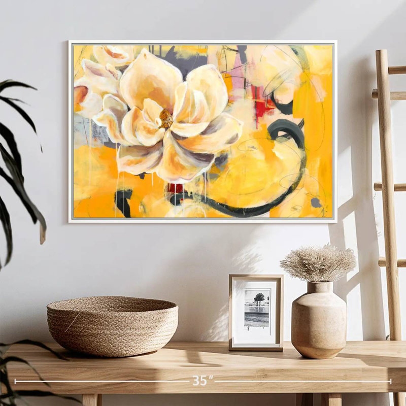 Charme du Sud, 25 po x 17 po, Cadre flottant blanc