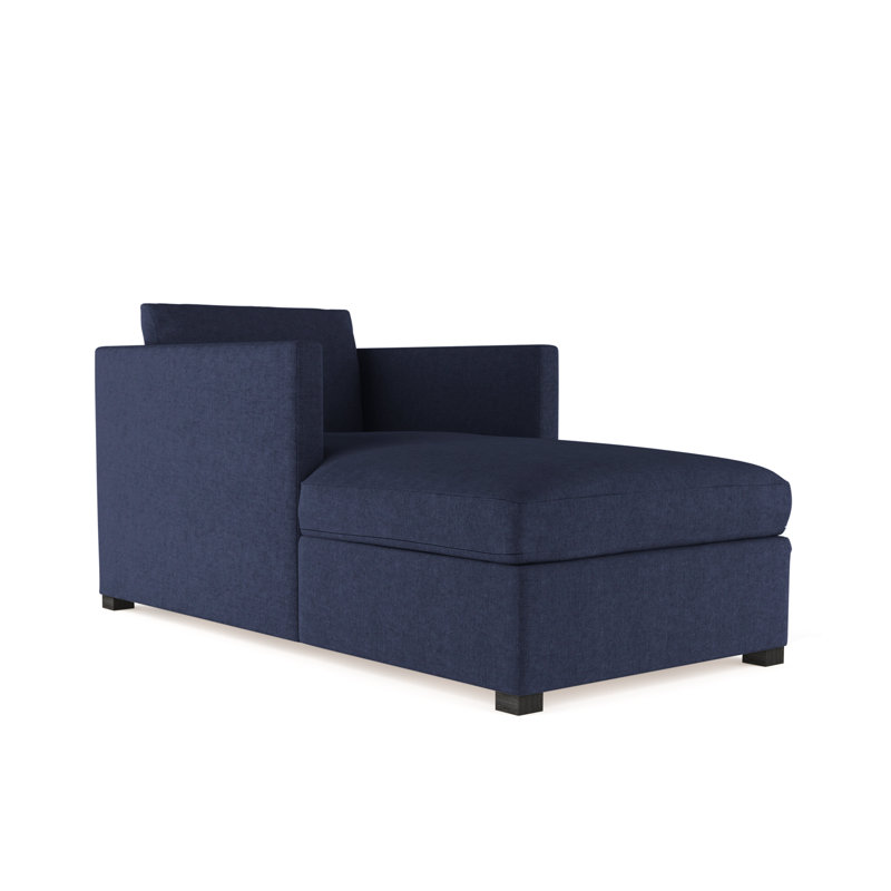 Madison Chaise Lounge, Vintage Leather Blanc, Ebony