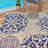 Solterra Sovana Grey Cream Ivory Transitional Tile Medallion Flatweave Polypropylene Indoor/ Outdoor Area Rug