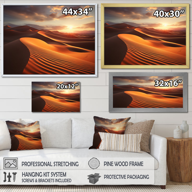 " Beach Photo Golden Sands V ", Black Floater Framed, 24" H x 32" W x 1" D