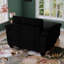 Chaise longue 51 po avec revêtement en chenille noir doux pour le revêtement de la chambre à coucher-1931598241