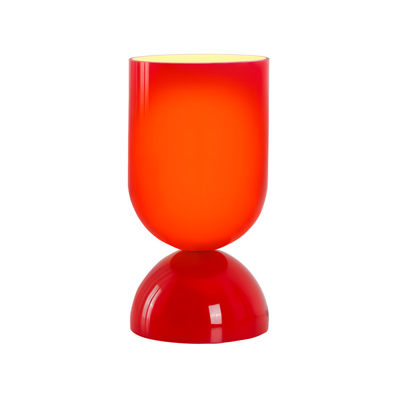Lampe de table moderne en verre 9 po avec base E12 et interrupteur marche / arrêt en ligne - Éclairage d'appoint compact pour la chambre à coucher ou le salon