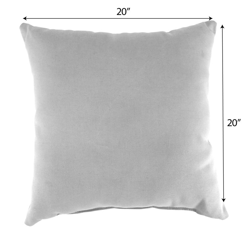 Light Blue Square Reversible Decorative Throw Pillow with Button