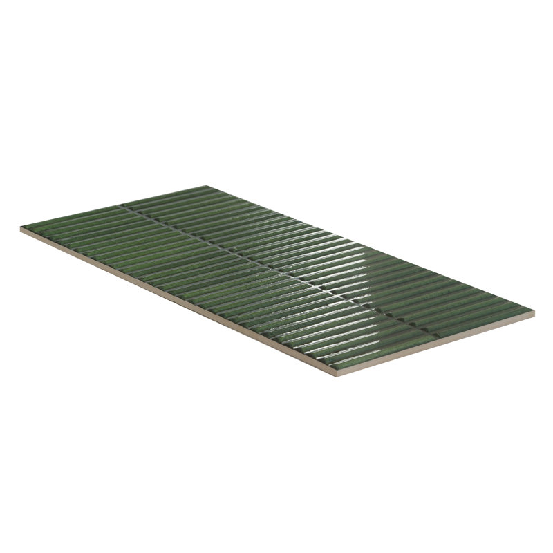 Helix Strata 12" x 24" 3D Kit Kat Fluted Porcelain Wall Tile, Green