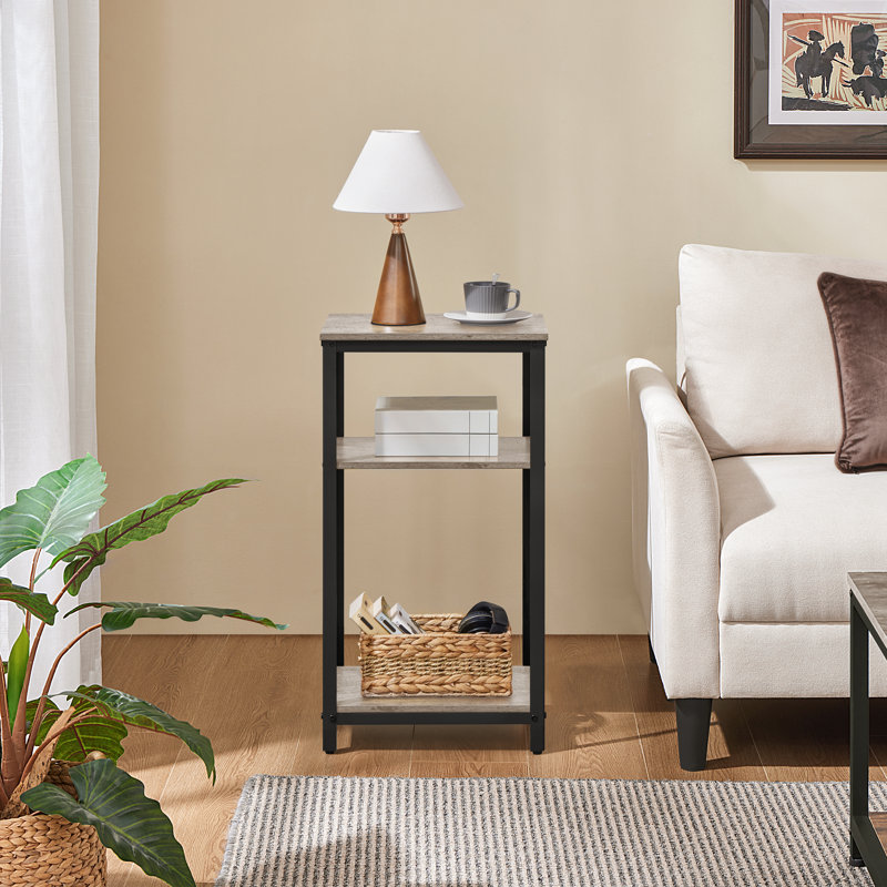 Table d'appoint en hauteur avec tablettes, H 29,5 po x l 16 po x P 12 po, Plateau espresso / base noire