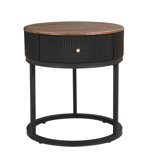 Round End Table Side Table with Drawer