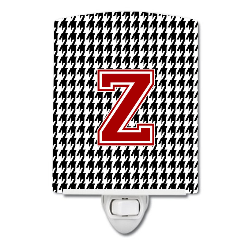 Éclairage de nuit en céramique monogramme houndstooth, Z