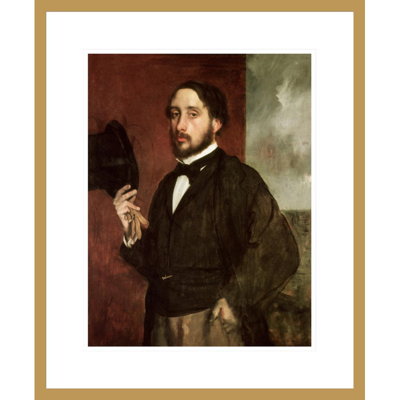 Autoportrait par Edgar Degas - Impression sur toile, H 21,48 po x l 17,75 po