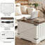 Table basse à plateau relevable 31,5 "avec rangement caché, brun rustique et blanc-1297686009