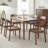 Retro Nut-Brown Rectangular Solid Wood Dining Table-1752333193