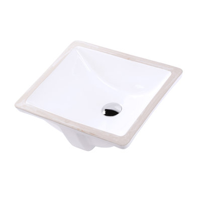 LACAVA Spring 15.25'' Porcelain Square Bathroom Sink with Overflow