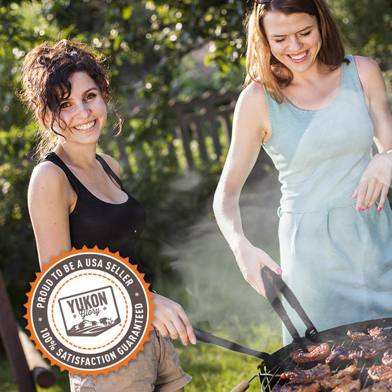 Stainless Steel BBQ Grill Basket Set with Clip-On Handle