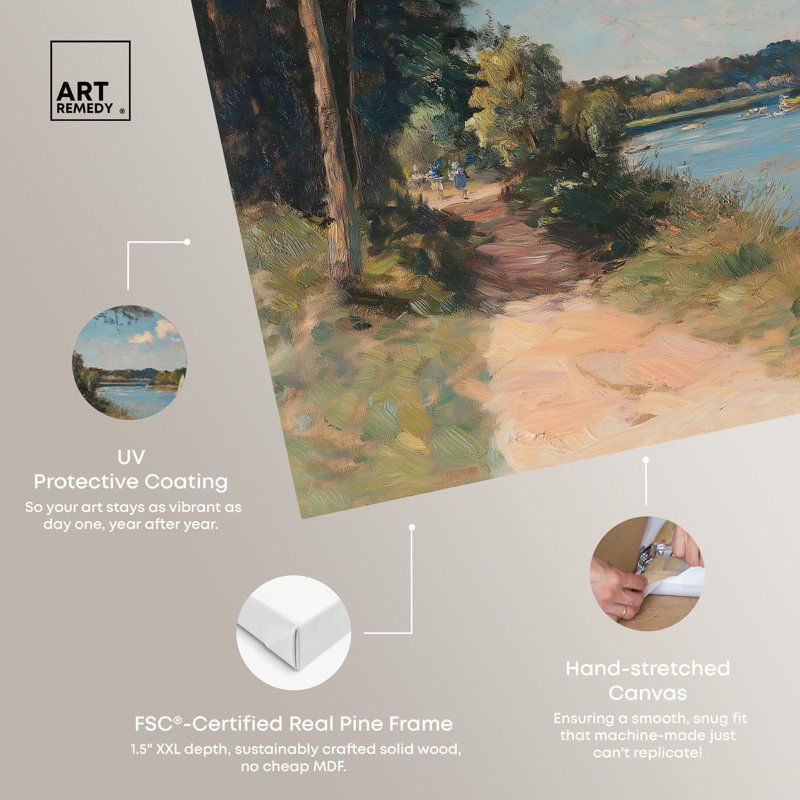 «Monet Walk in The Park Canvas Vintage Landscape» par Art Remedy, H 20 po x l 24 po, Toile tendue