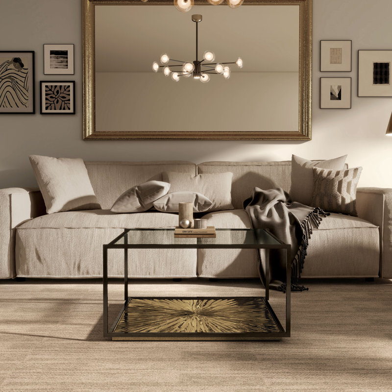 Table basse Aurium, Or antique et noir