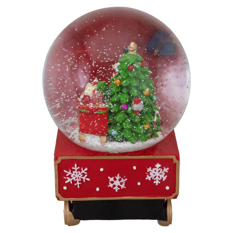 Boule à neige 8,5 "verte et rouge