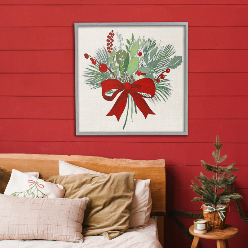 «Merry Berry Bow», estampe numérique, design par Tava Studios, H 24 po x l 24 po, Estampe numérique Farmhouse