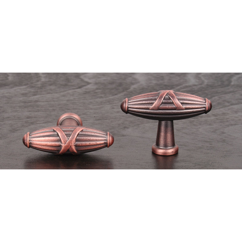 CK Series 1 11/16" Length Bar Knob, Distressed Copper, Small