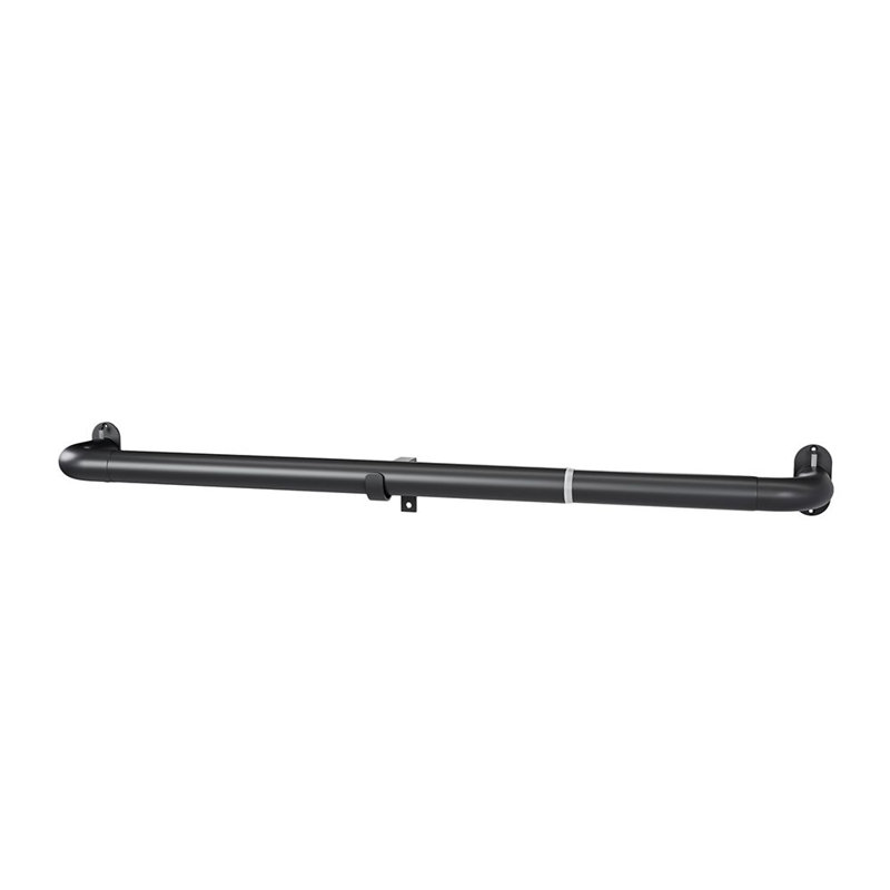 25-28mm Extendable Room Darkening Eyelet Pole, 6cm H x 210cm W x 12.5cm D, Black