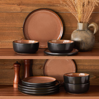 Ambrru Stoneware Dinnerware Set 12 Piece - Service for 4
