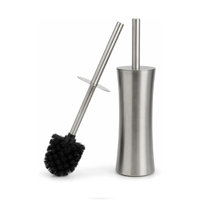 Brosse de cuvette de toilette avec support Vince Camuto, outil de nettoyage de salle de bain durable, conception moderne pour un entretien facile de la toilette, brosse de nettoyage de salle de bain pour un nettoyage et une hygiène efficaces