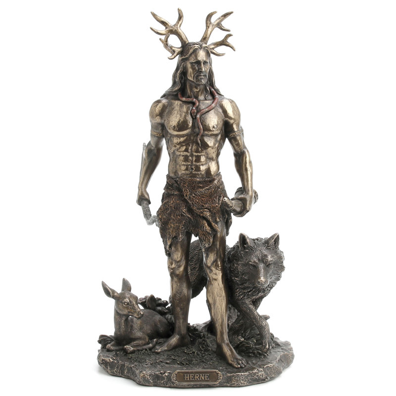 Herne le chasseur avec résine de cerf et loup de 11,81 po